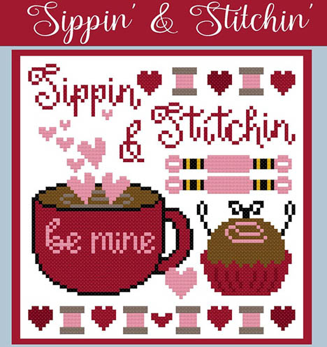 Sippin & Stitchin - Cross Stitch Cards 9