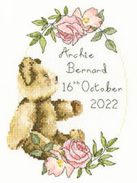 Victorian Teddy Bear Birth Sampler  Kit