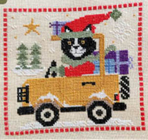 Santa's Cat in a Jeep