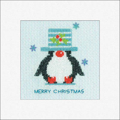 Frosted Penguin Top Hat Greeting Cards - set of 3 Kit