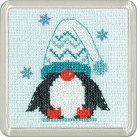 Frosted Penguin Wool Hat Coaster Kit