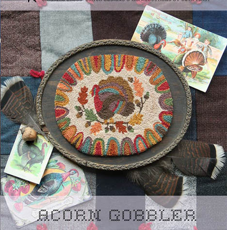 Acorn Gobbler Punchneedle