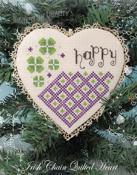 Irish Chain Quilted Heart