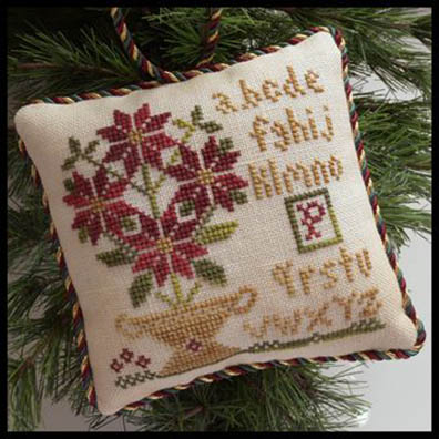 Sampler Ornament #8- Potted Poinsettia