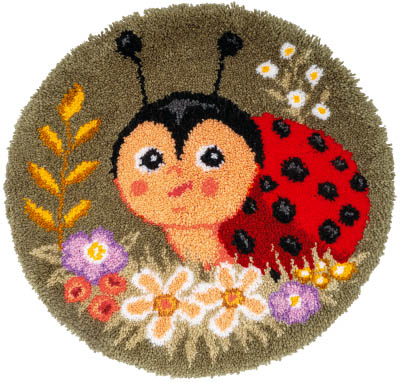 Ladybug Latch Hook Shaped Rug Kit