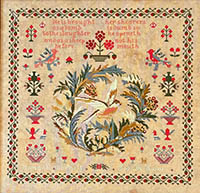 Hannah Barnett c.1850 - Pennsylvania Sampler