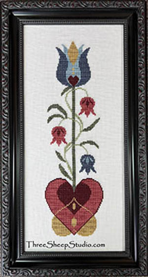 Blue Tulip - 1744 Fraktur