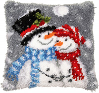 Snowman Cushion Latch Hook Kit