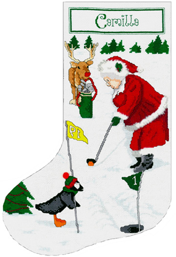 Golfing Mrs Santa Stocking