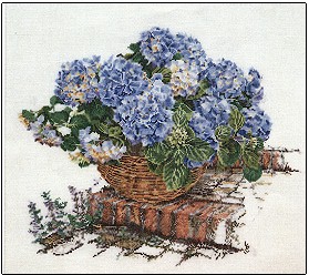 Blue Hydrangea In A Basket Kit