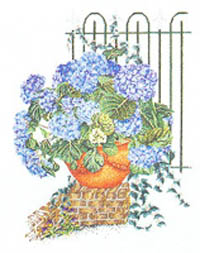 Blue Hydrangea with Fence Kit