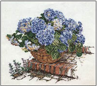 Blue Hydrangea In A Basket Kit