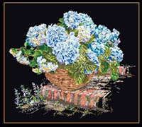 Blue Hydrangea In A Basket Kit