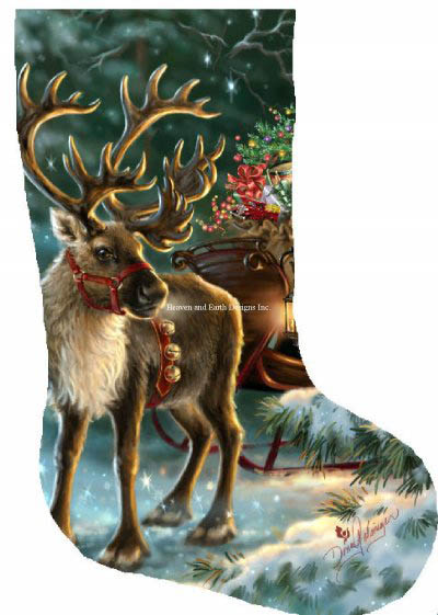 Enchanted Christmas Reindeer Stocking